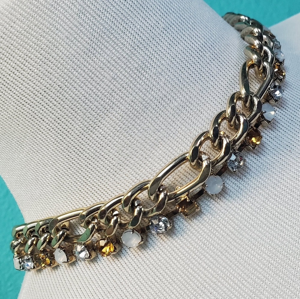 Golden Chocker with Crystal Accents
